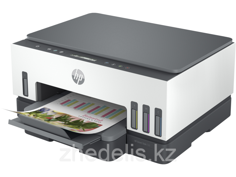 МФУ HP Smart Tank 720 (A4) Color Ink Printer/Scanner/Copier 1200 x 1200 dpi 15/9ppm. USB 2.0+Wi-Fi duty cycle 5000 pages