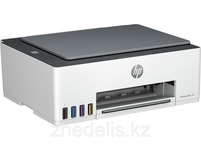 МФУ HP 1F3Y2A Smart Tank 580 Wireless (A4), /White with grey cover/, Color Ink Printer/Scanner/Copier, 1200 dpi, 12/5 ppm, 980MHz, Duty 1000p, Tray 800, USB, WiFi, Bluetooth